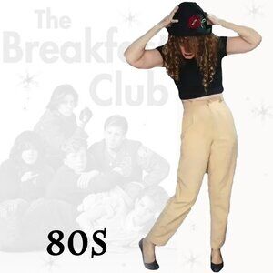 80s Baggy Pants Yellow - High Waist